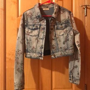 Floral denim jacket